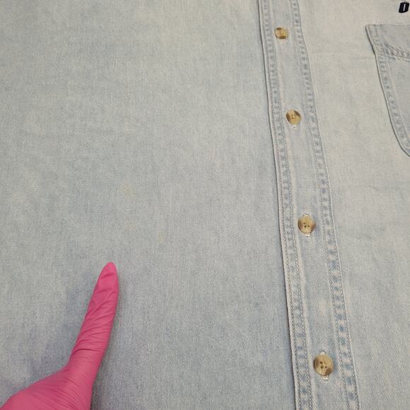 Jeff-Gordon Dupont Button Shirt XL 27x32 Baggy Chambray Denim - Picture 4 of 16